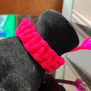 Hot Pink Survival Bracelet 7” NEW